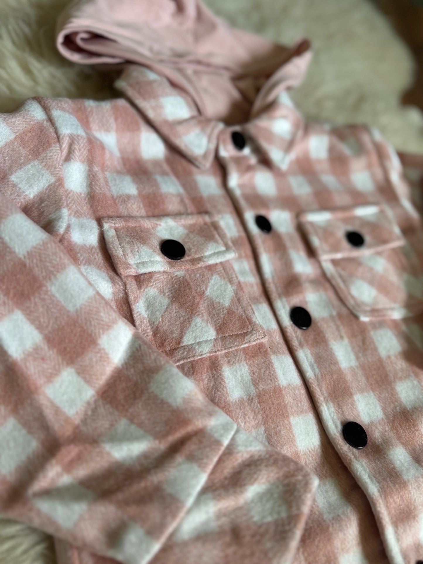 Pink Hooded Shacket