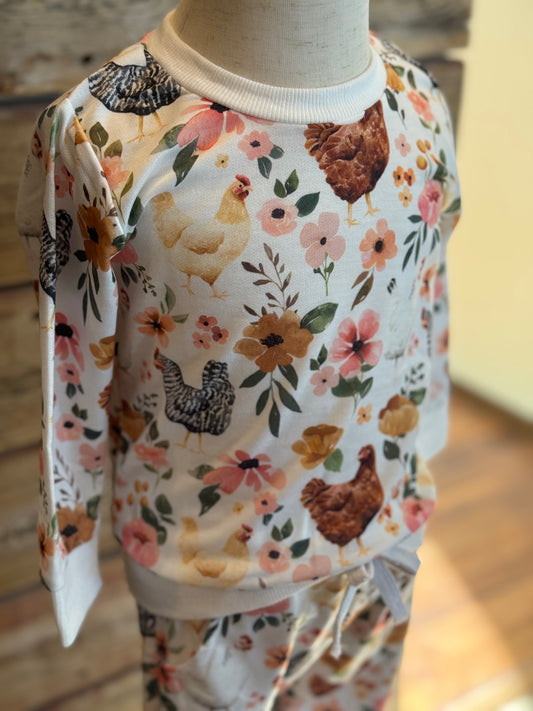 Floral Chicken Jogger Set