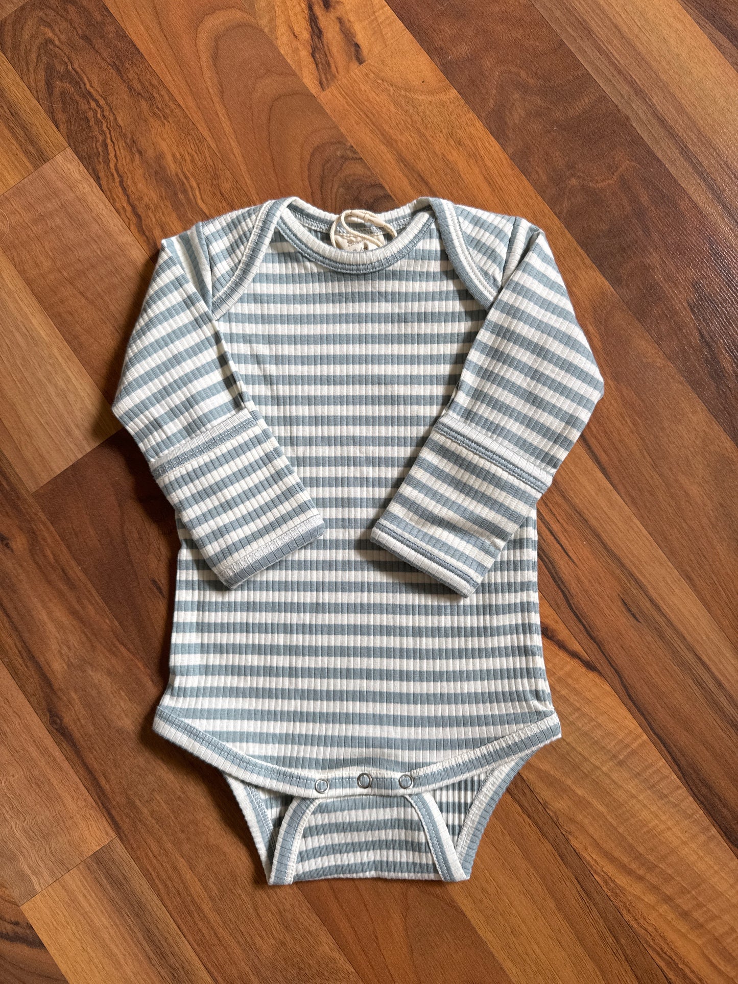 Light Blue Ribbed Bodysuit