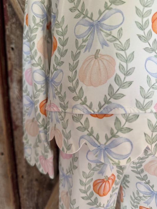 Pumpkin Long Sleeve Scallop Set