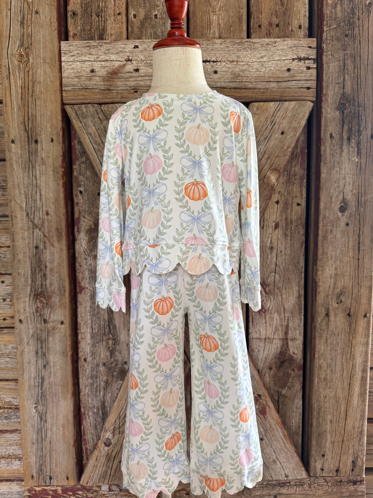 Pumpkin Long Sleeve Scallop Set
