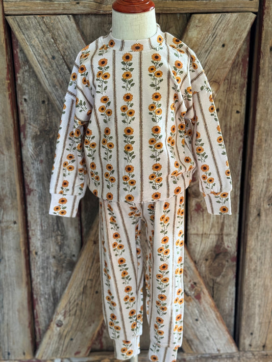 Sunflower Stripe Crewneck Set