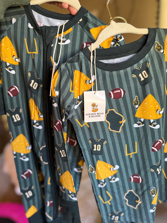 Green & Yellow Football 2 Piece Set