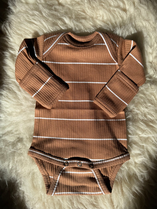 Burnt Orange Ribbed Bodysuit
