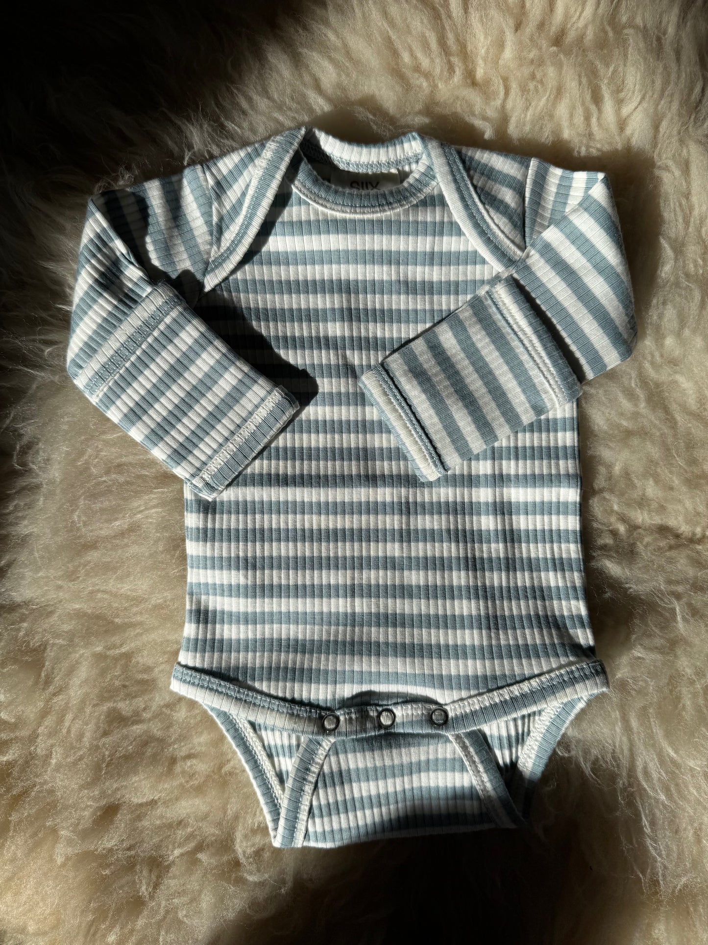 Light Blue Ribbed Bodysuit