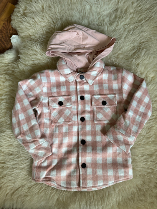 Pink Hooded Shacket