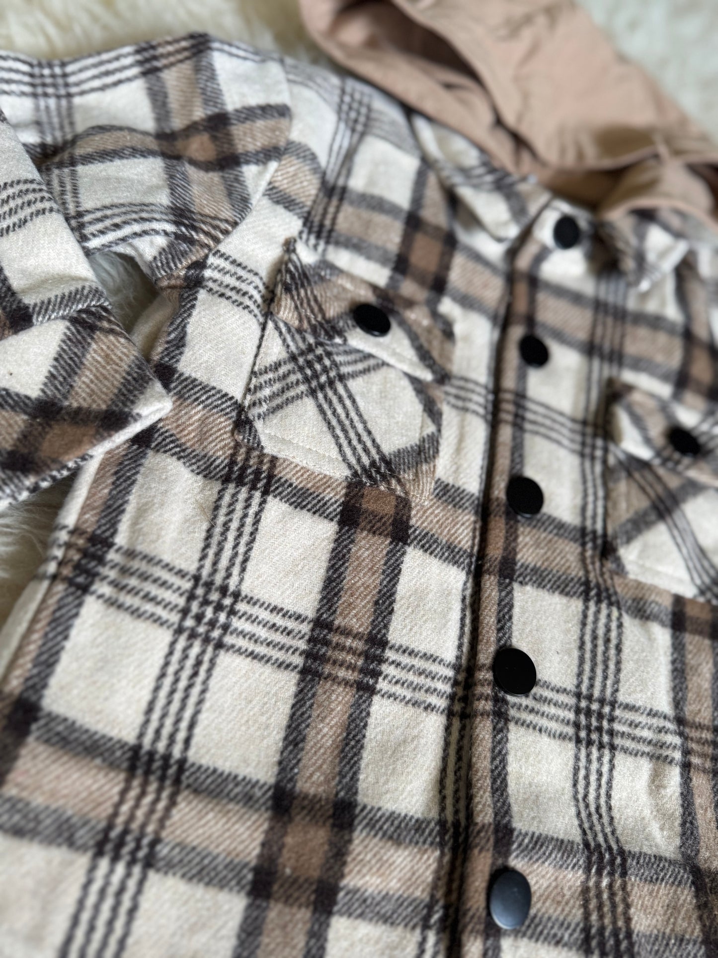 Desert Plaid Hooded Shacket