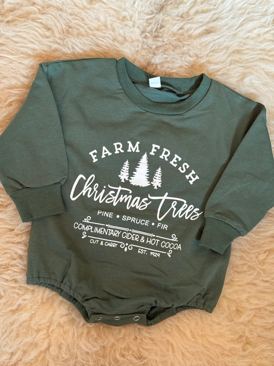 Farm Fresh Green Bubble Romper