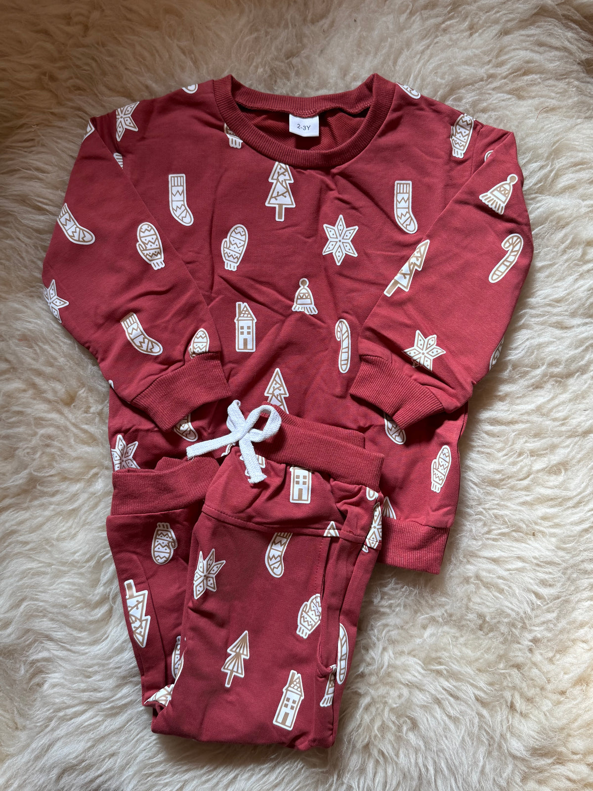 Red Christmas Jogger Set