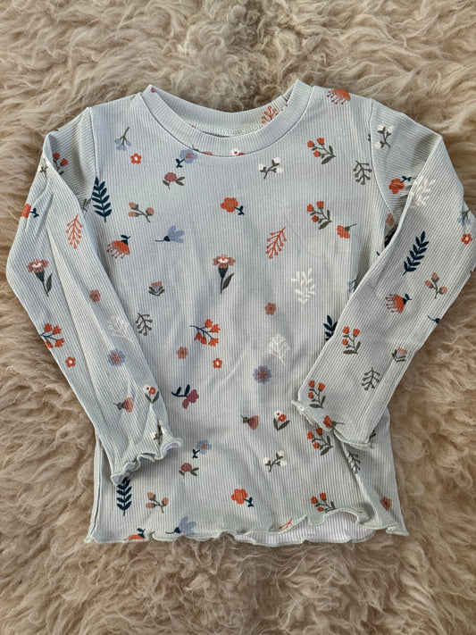 Lettuce Hem Bamboo Floral Long Sleeve