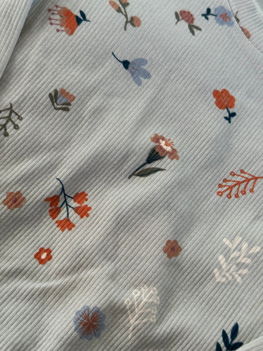 Lettuce Hem Bamboo Floral Long Sleeve