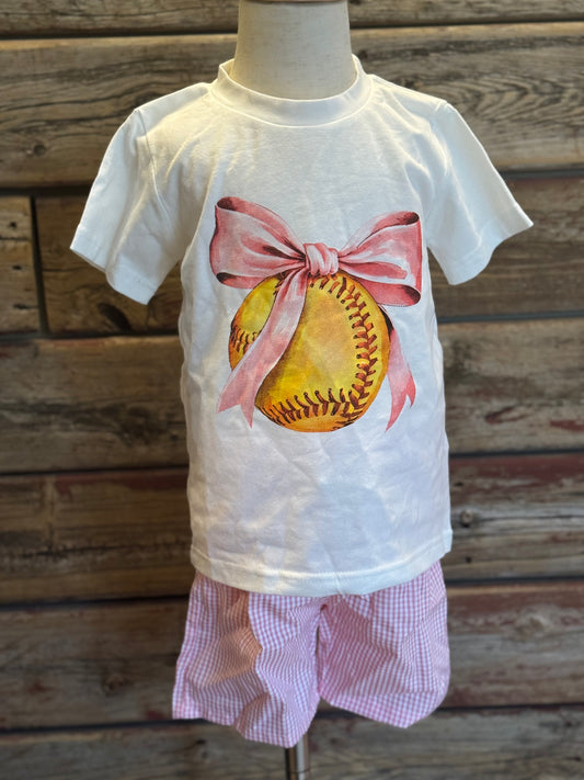 Bow Baseball Short Set