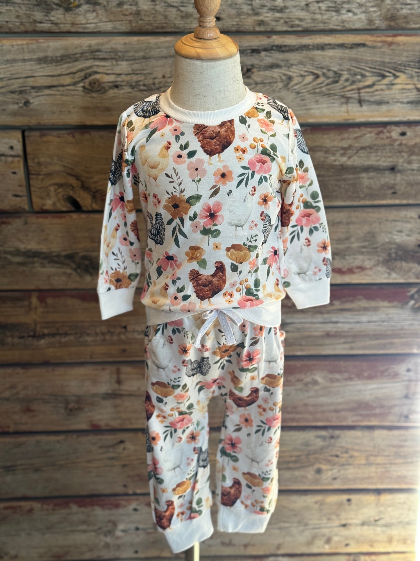 Floral Chicken Jogger Set