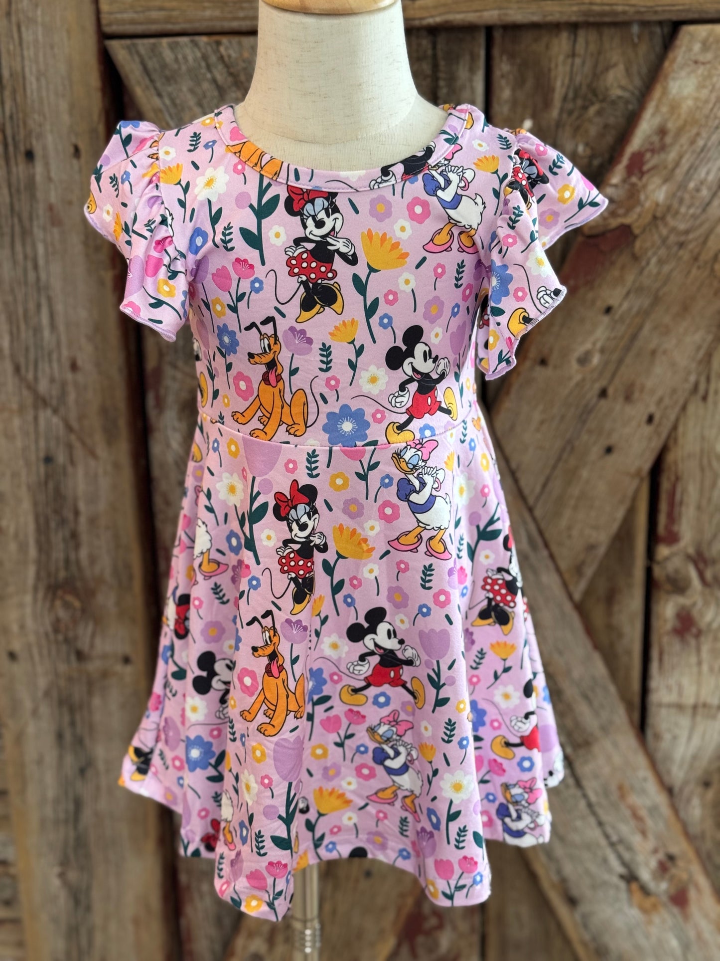 Purple Floral Characters Dress