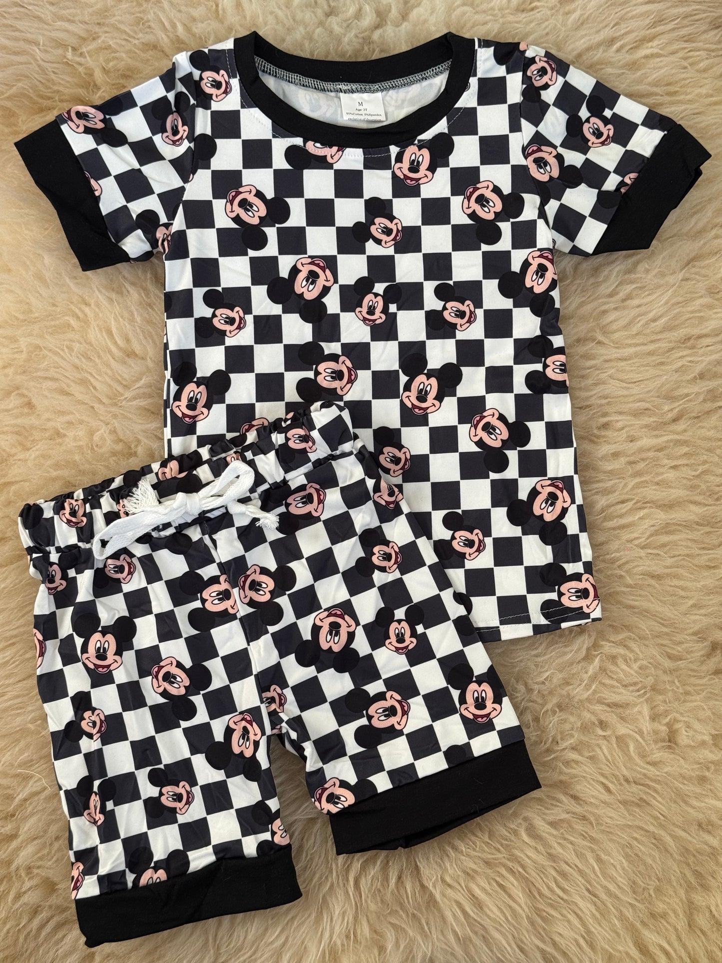 Mouse Plaid Short Set