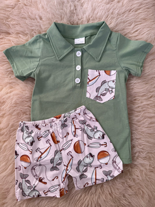 Gone Fishing Short Set
