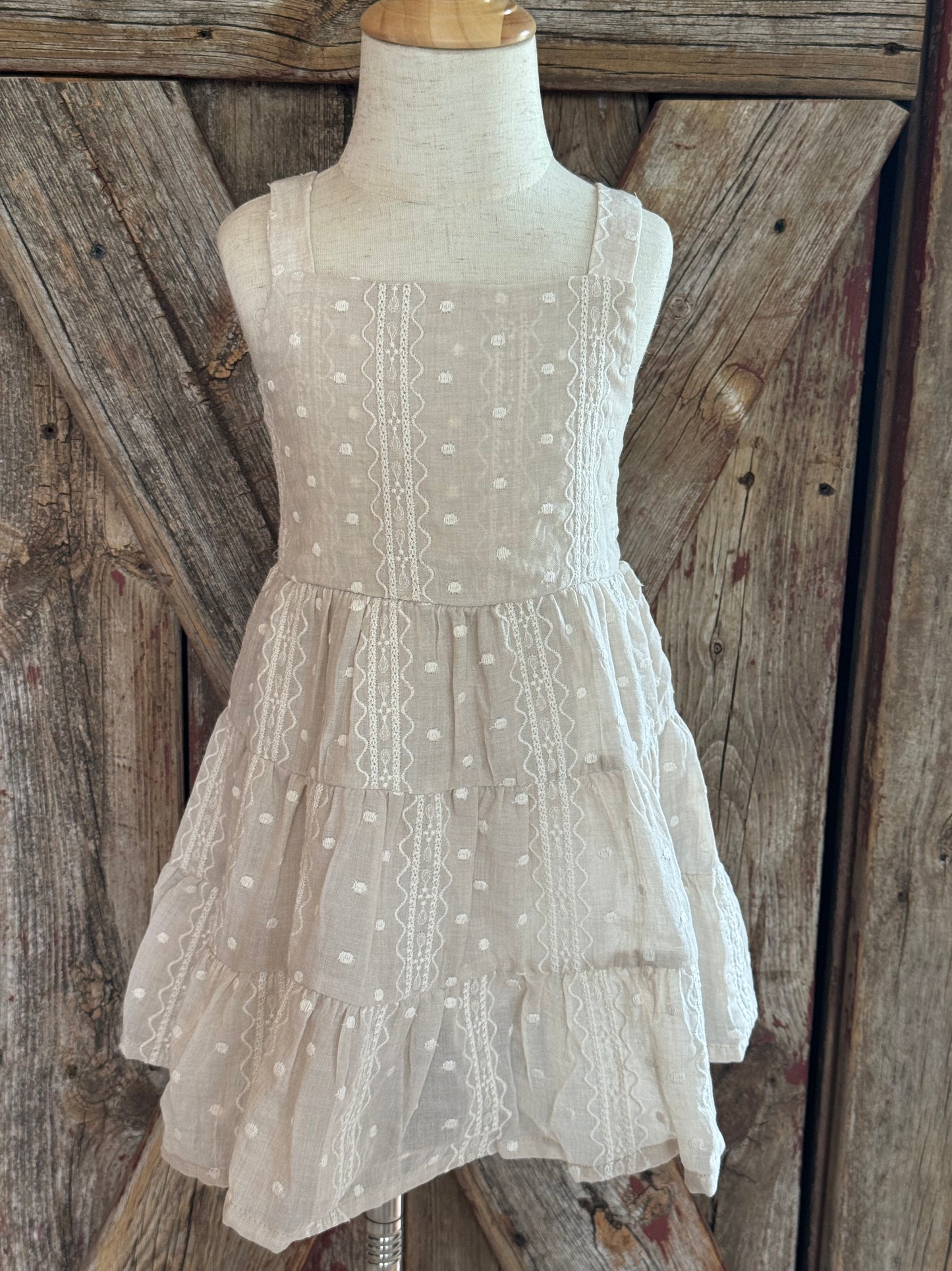 Oatmeal Embroidered Dress